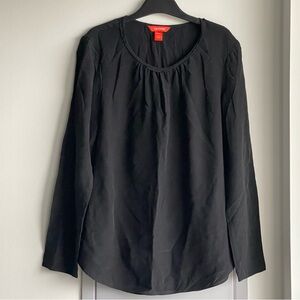 JOE FRESH Black 100% Silk Blouse